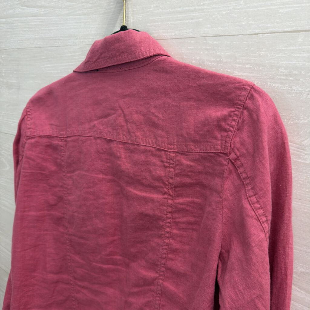 Jones New York Pink 100% Linen Jacket Top Small