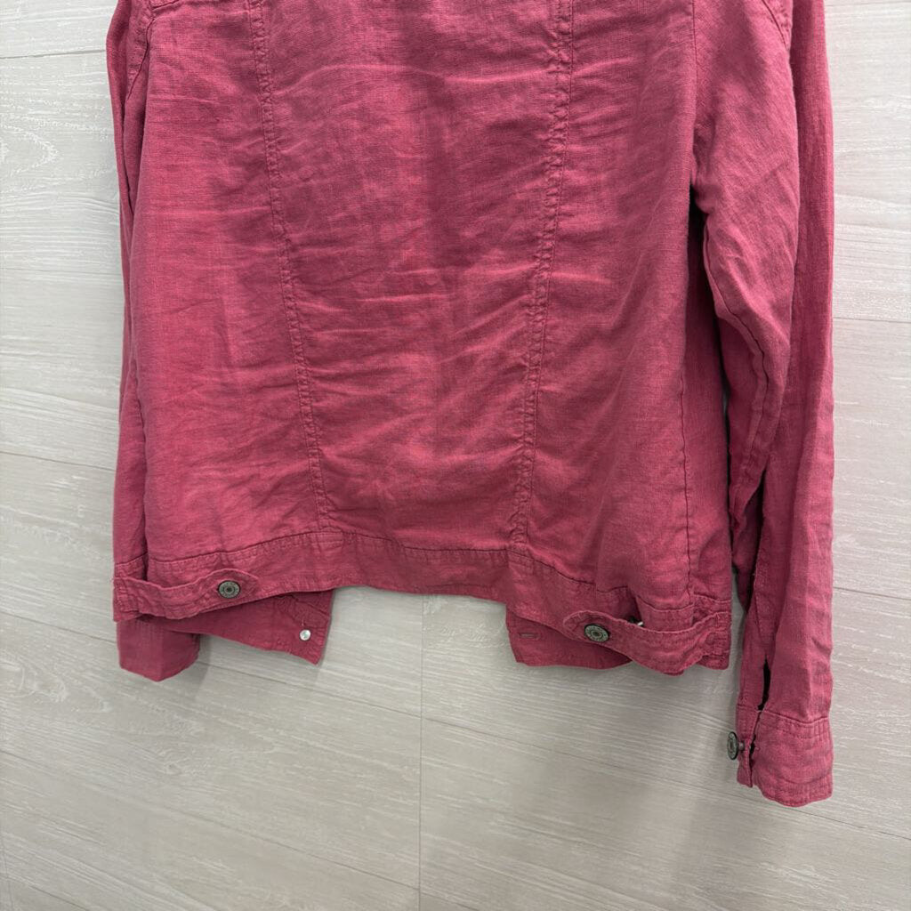 Jones New York Pink 100% Linen Jacket Top Small