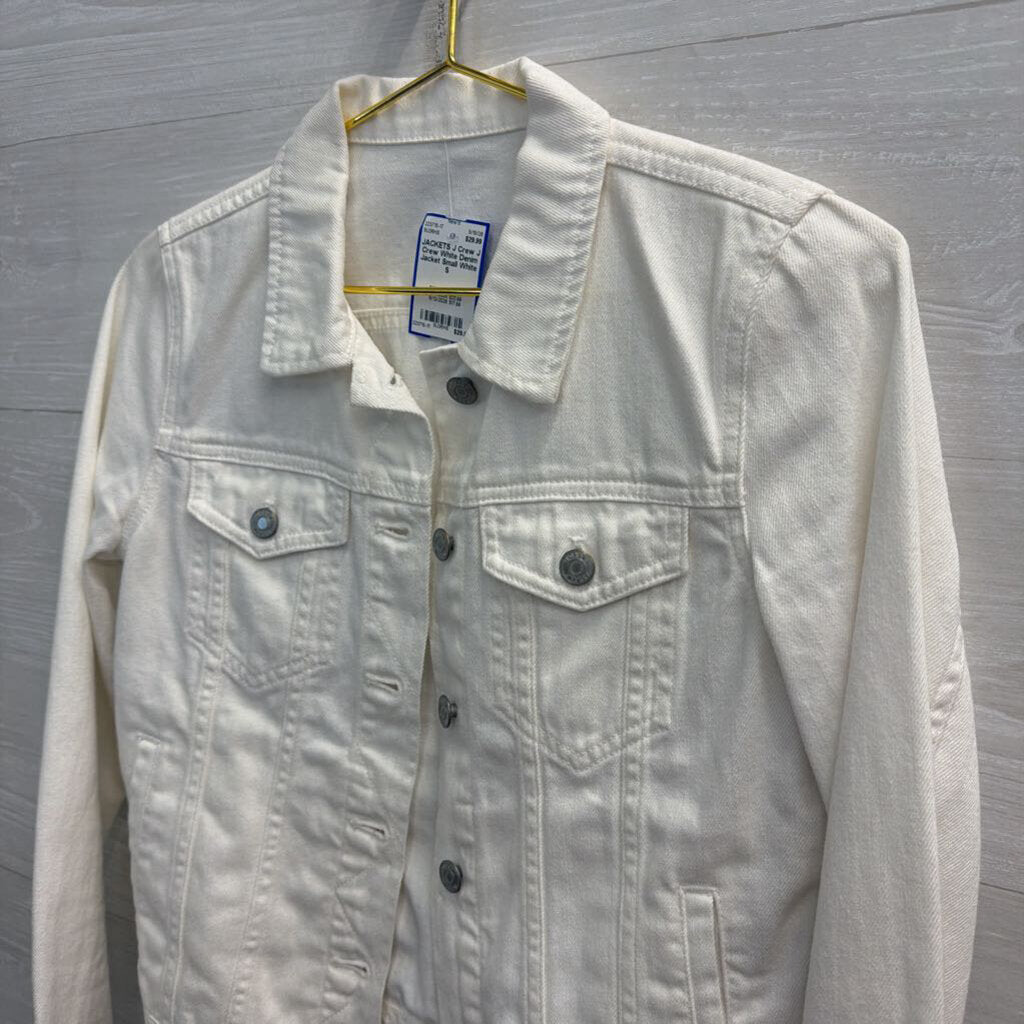 J Crew White Denim Jacket Small
