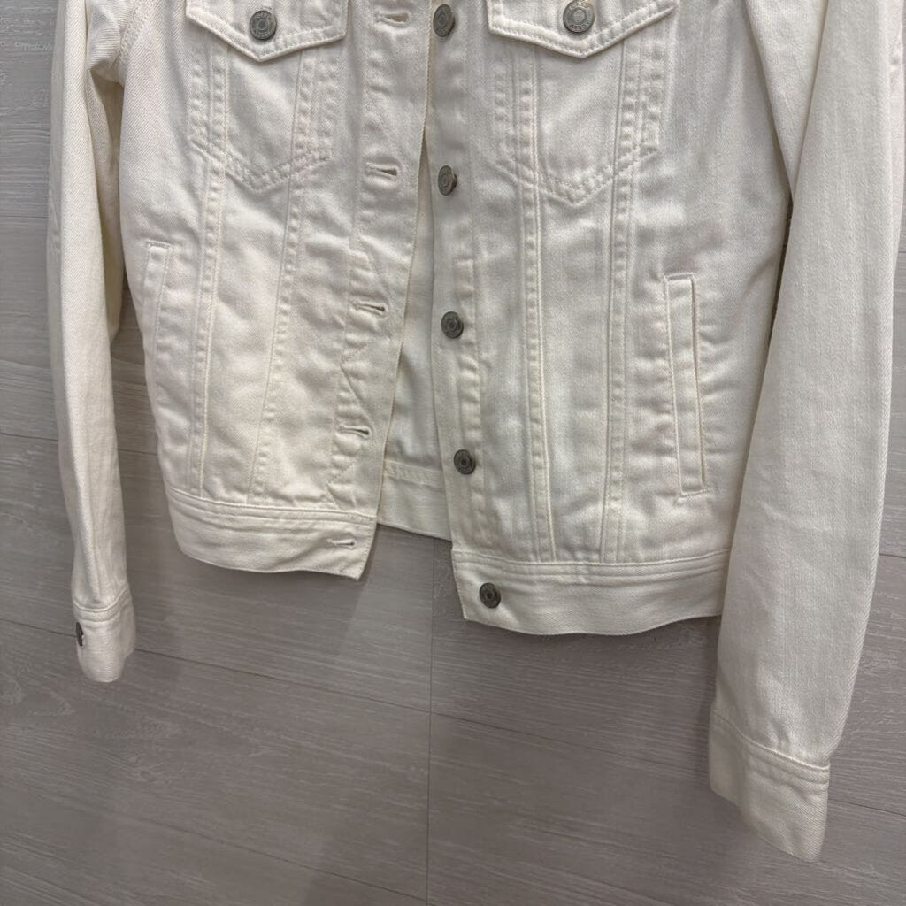 J Crew White Denim Jacket Small