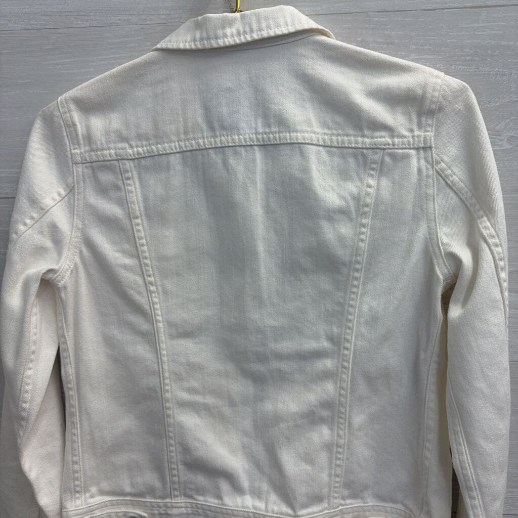 J Crew White Denim Jacket Small