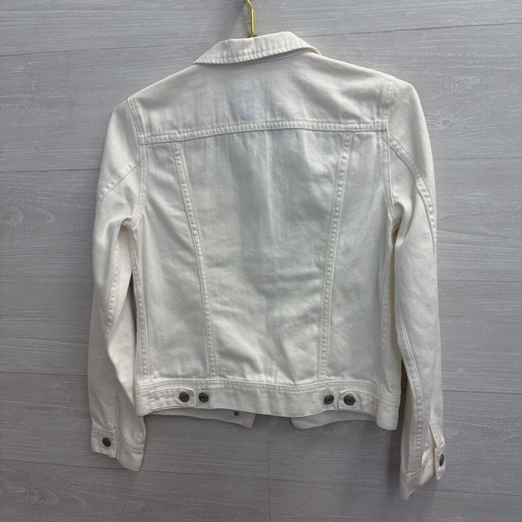 J Crew White Denim Jacket Small