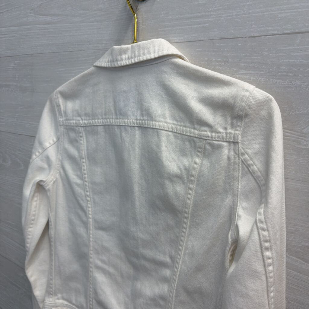 J Crew White Denim Jacket Small