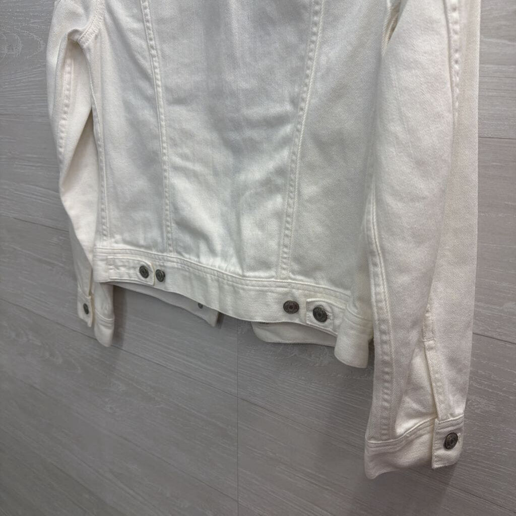 J Crew White Denim Jacket Small