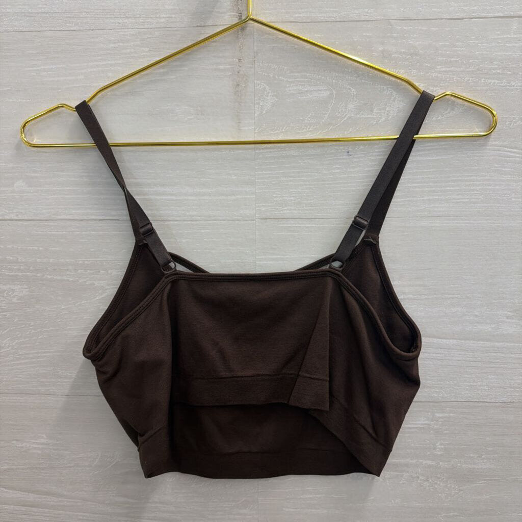 Zenana Brown Cross Front Bralette Large/ Extra Large