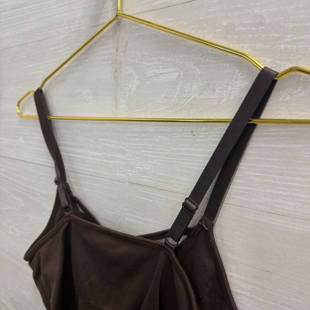 Zenana Brown Cross Front Bralette Large/ Extra Large