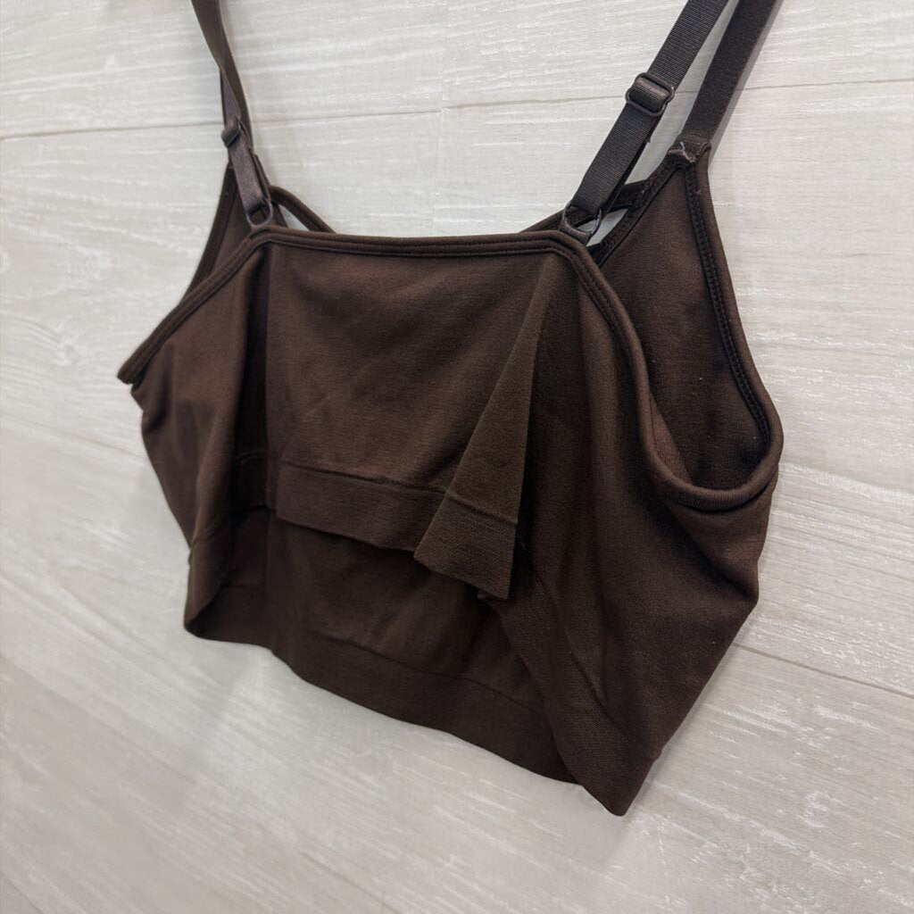 Zenana Brown Cross Front Bralette Large/ Extra Large