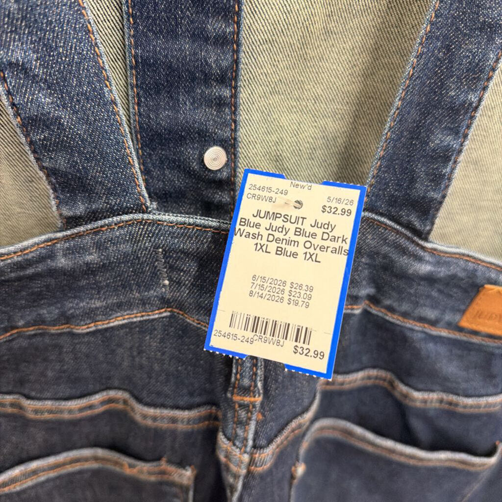 Judy Blue Dark Wash Denim Overalls 1XL