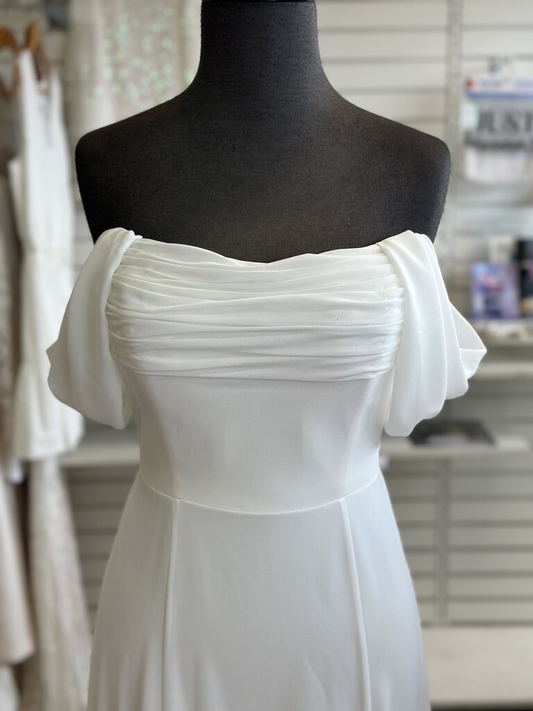 Off The Shoulder Draped Wedding Dress 6
