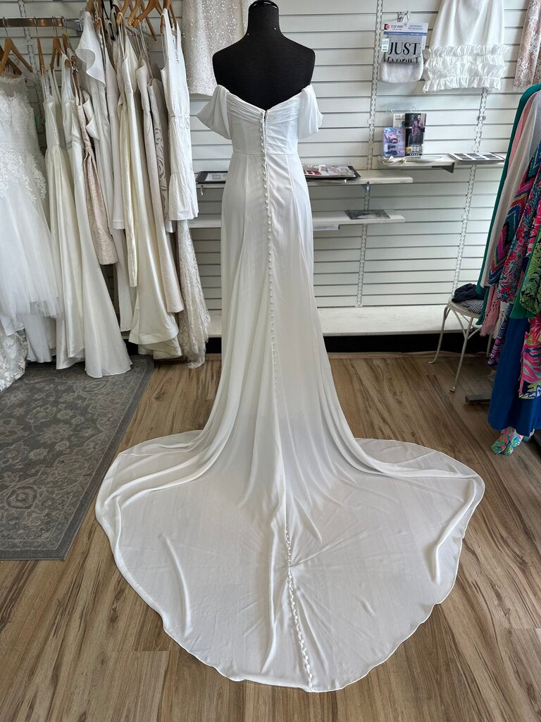 Off The Shoulder Draped Wedding Dress 6