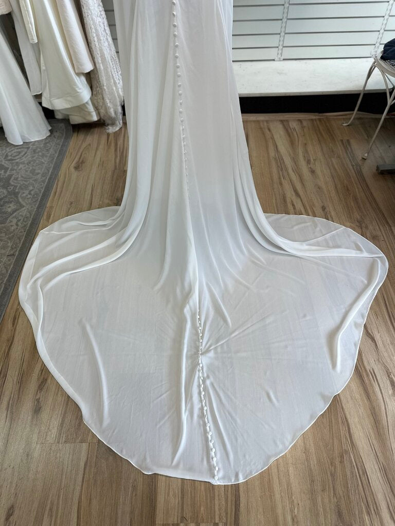 Off The Shoulder Draped Wedding Dress 6