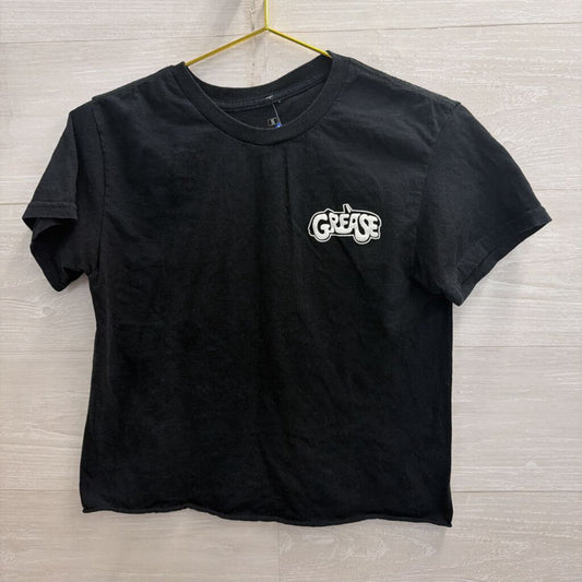 Grease Black/ White Cropped Short Sleeve Graphic Tee Small