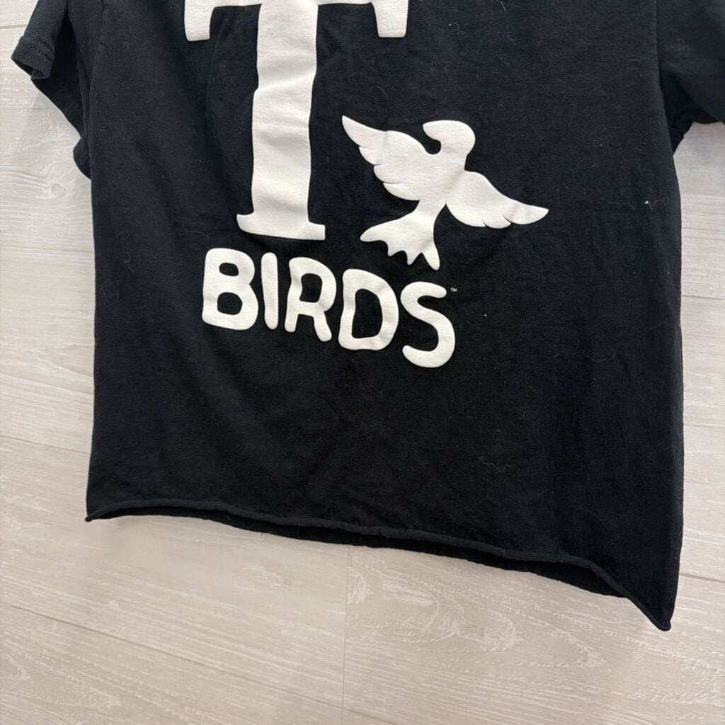 Grease Black/ White Cropped Short Sleeve Graphic Tee Small