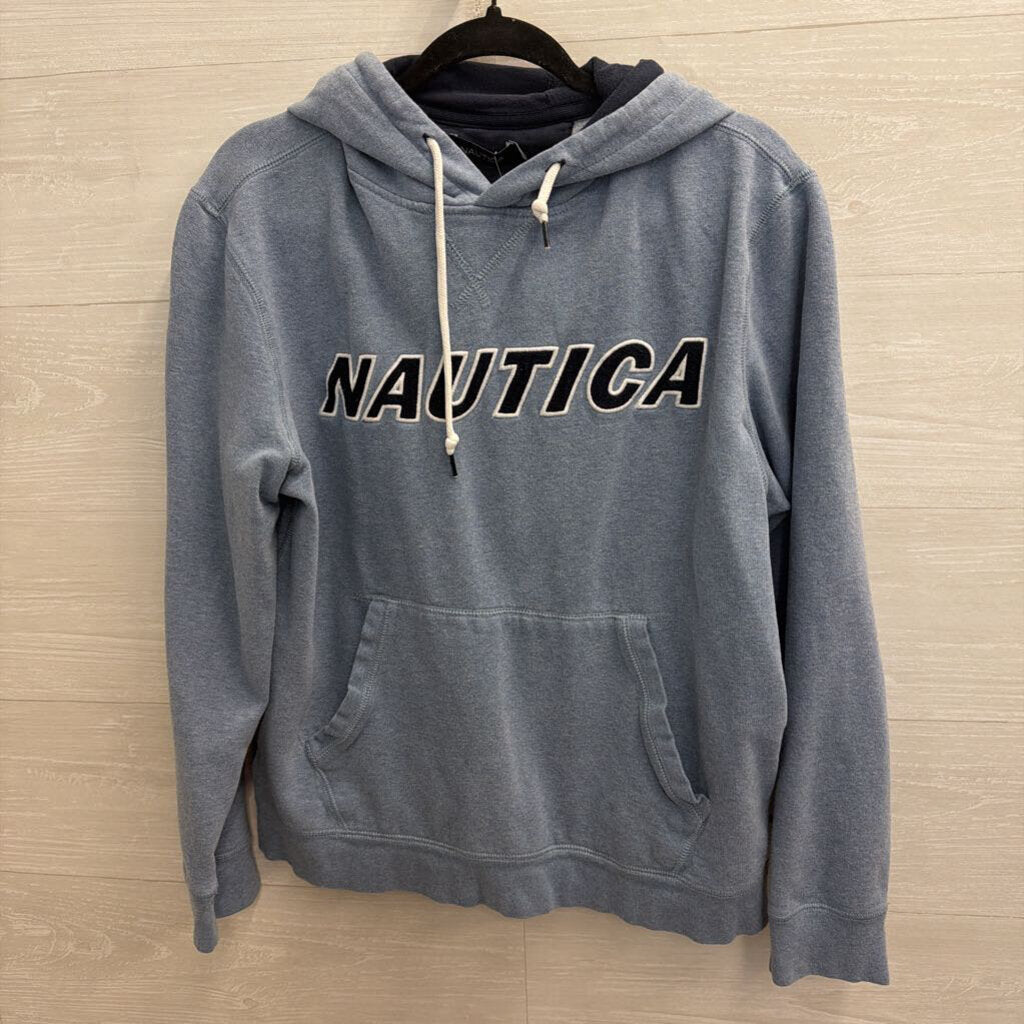 Nautica Blue Long Sleeve Hoodie Medium