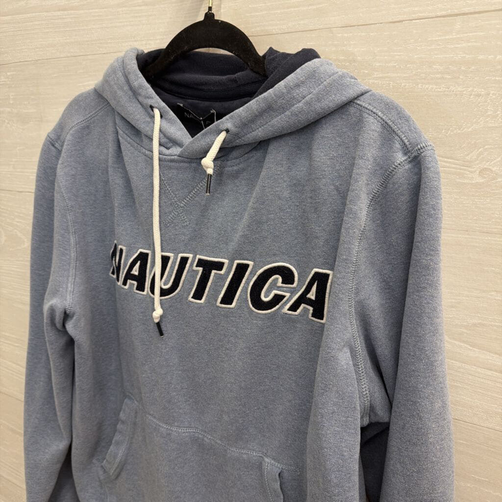 Nautica Blue Long Sleeve Hoodie Medium