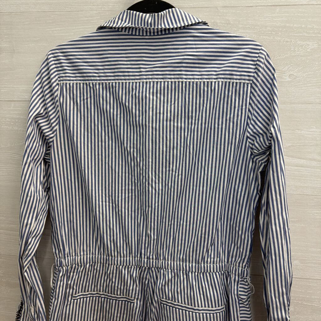 Vineyard Vines Blue/ White Striped Long Sleeve Romper 10