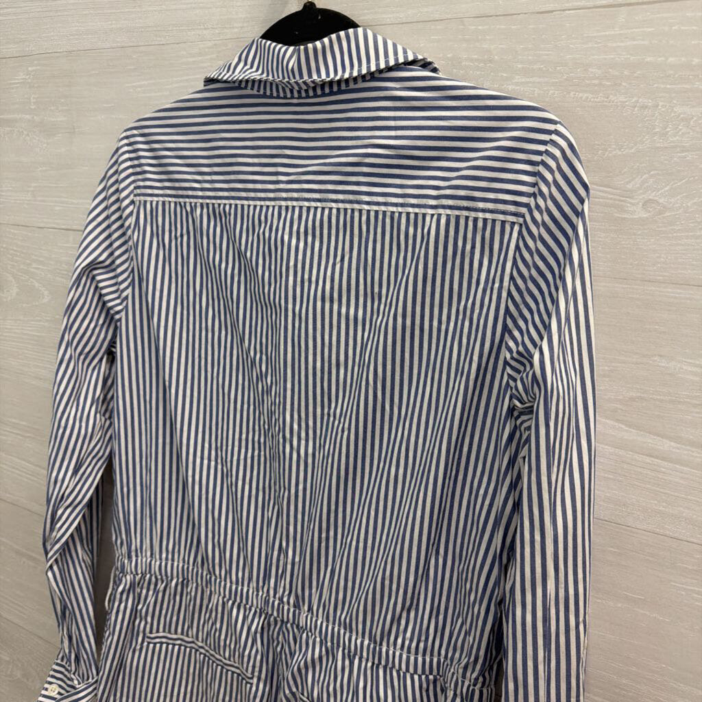 Vineyard Vines Blue/ White Striped Long Sleeve Romper 10
