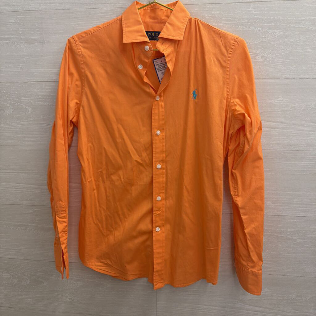 Ralph Lauren Orange Long Sleeve Button Down Top Medium