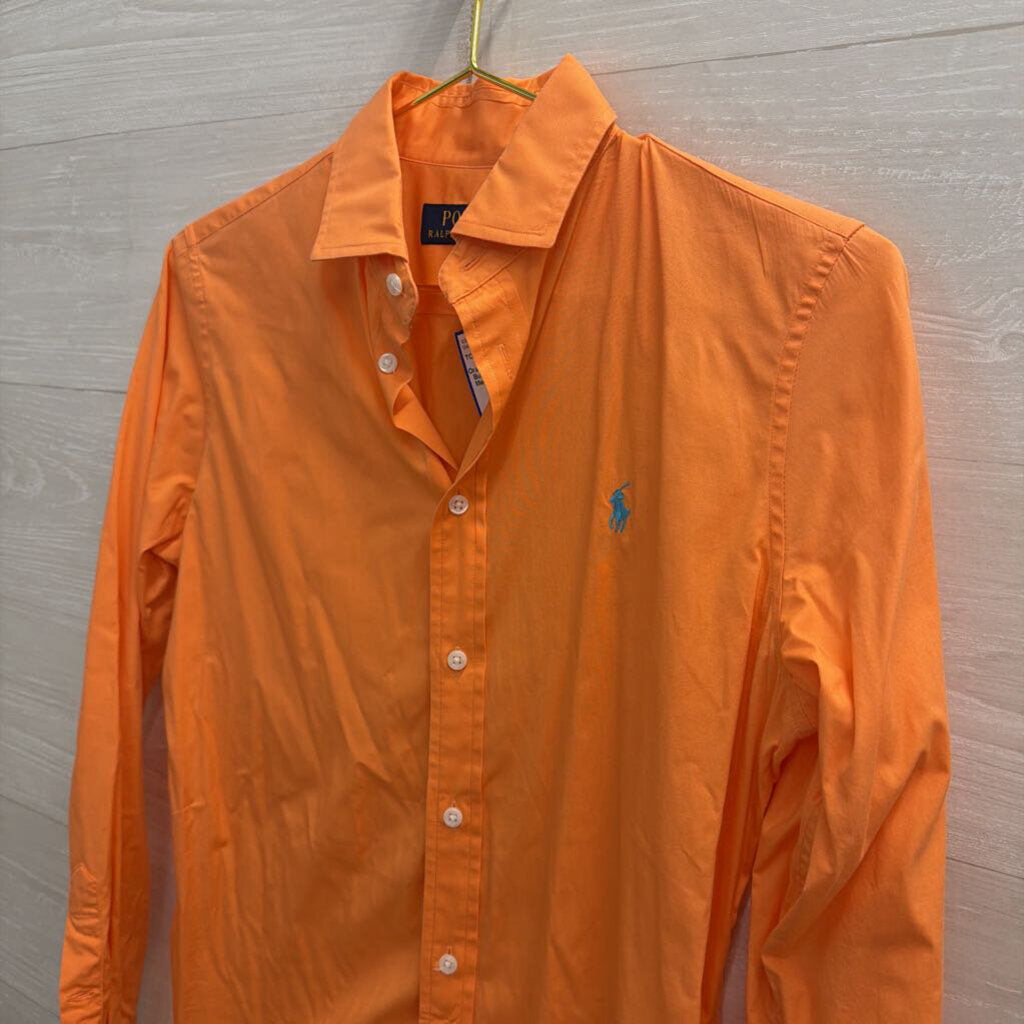 Ralph Lauren Orange Long Sleeve Button Down Top Medium
