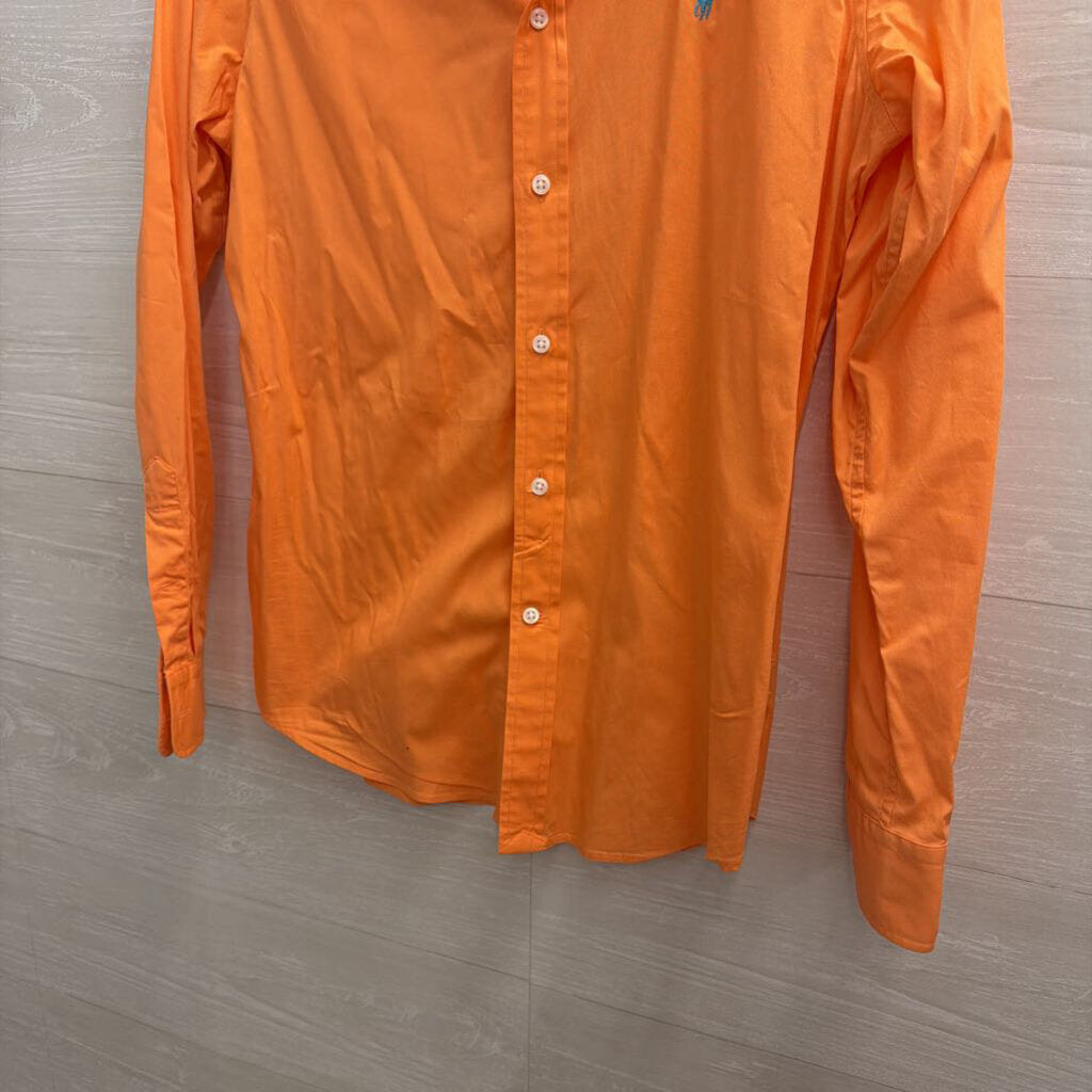 Ralph Lauren Orange Long Sleeve Button Down Top Medium