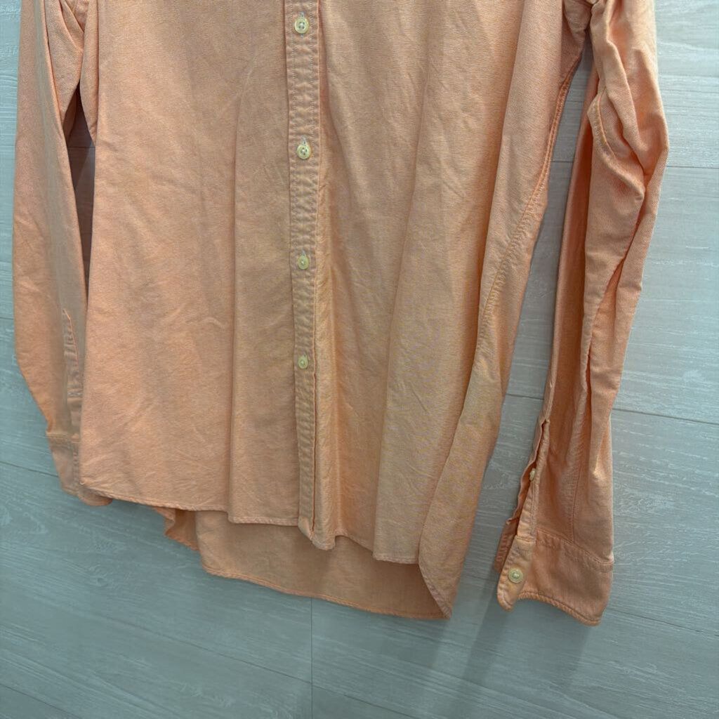 Ralph Lauren Peach Long Sleeve Button Down Top 10