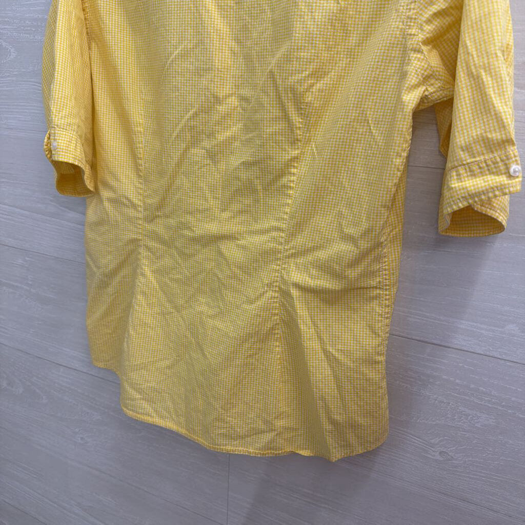 Ralph Lauren Yellow/ White Gingham Short Sleeve Button Down Top 10
