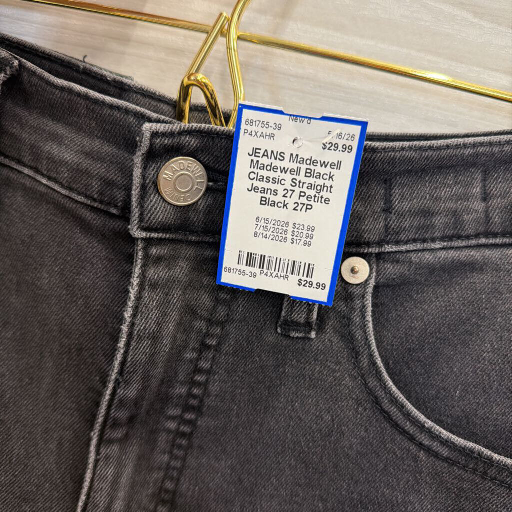 Madewell Black Classic Straight Jeans 27 Petite