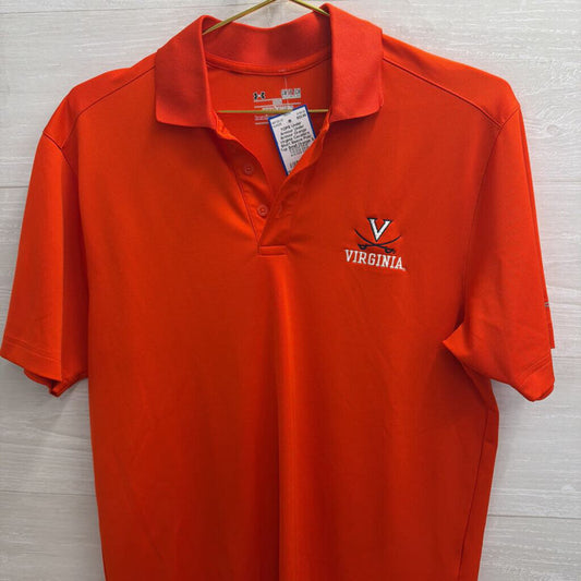 Under Armour Orange Virginia Cavaliers Short Sleeve Polo Top Small