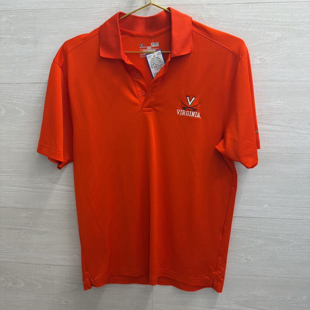 Under Armour Orange Virginia Cavaliers Short Sleeve Polo Top Small