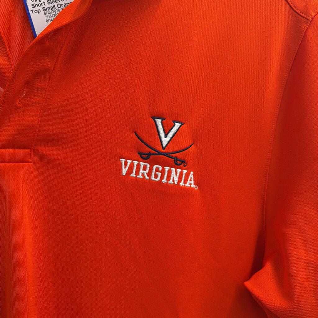 Under Armour Orange Virginia Cavaliers Short Sleeve Polo Top Small