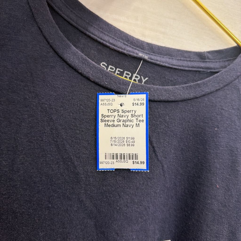 Sperry Navy Short Sleeve Graphic Tee Medium