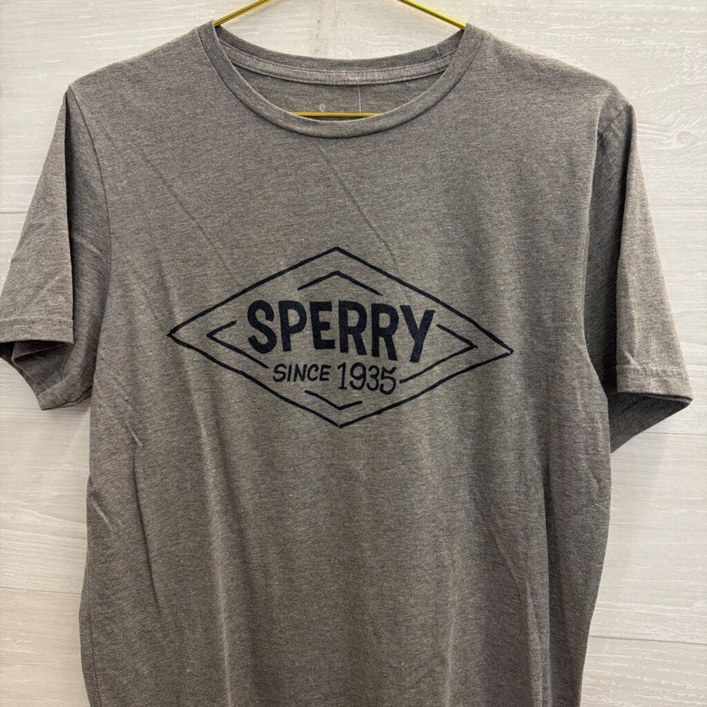 Sperry Grey Short Sleeve Graphic Tee Small