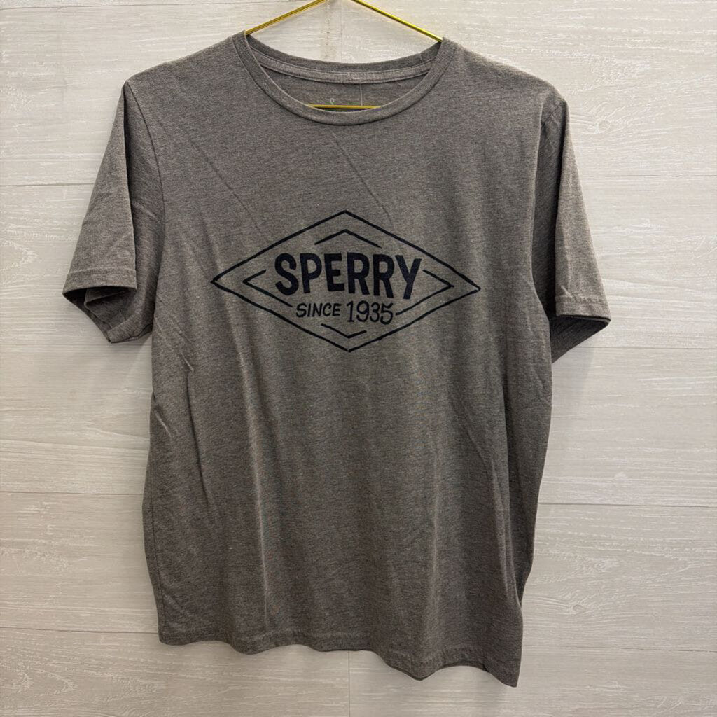 Sperry Grey Short Sleeve Graphic Tee Small