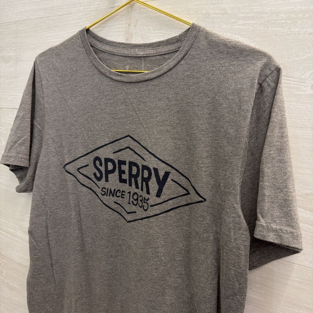 Sperry Grey Short Sleeve Graphic Tee Small