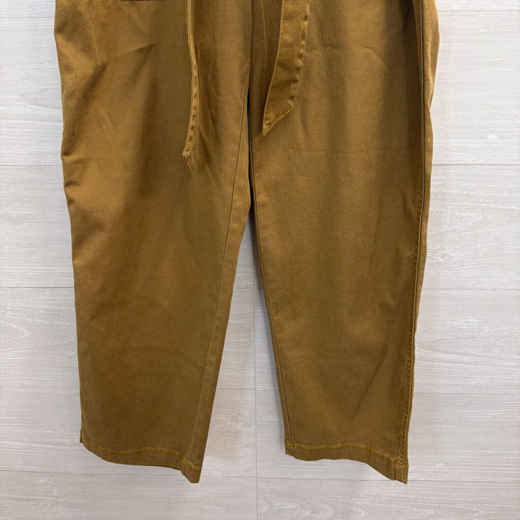 Cabi Brown High Waisted Tie Waist Wide Leg Pants 4