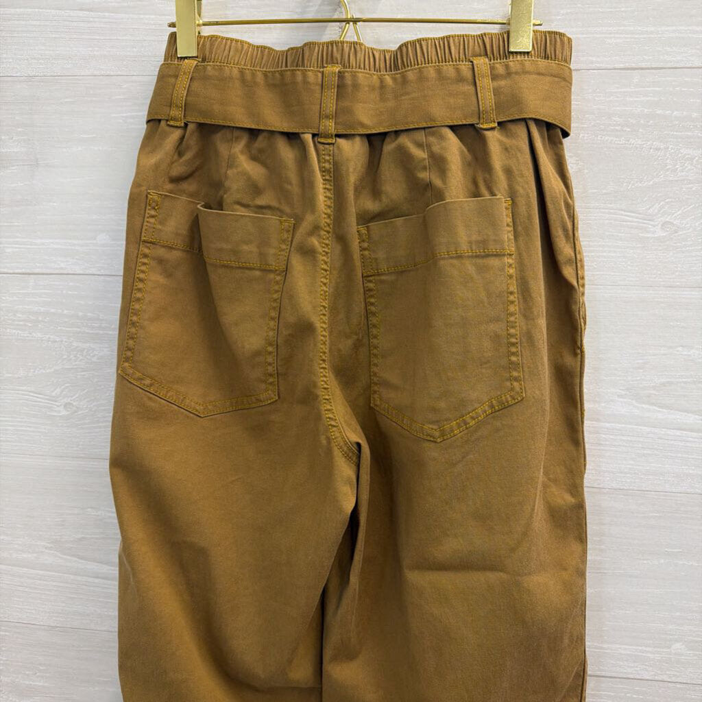 Cabi Brown High Waisted Tie Waist Wide Leg Pants 4