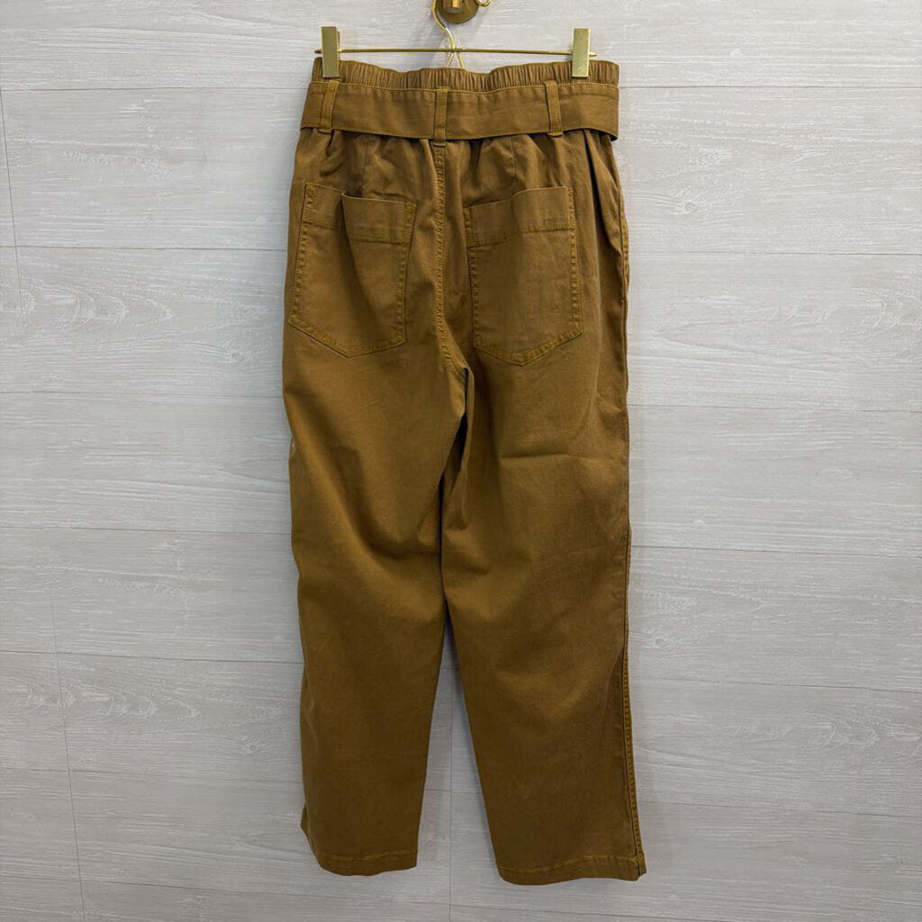 Cabi Brown High Waisted Tie Waist Wide Leg Pants 4