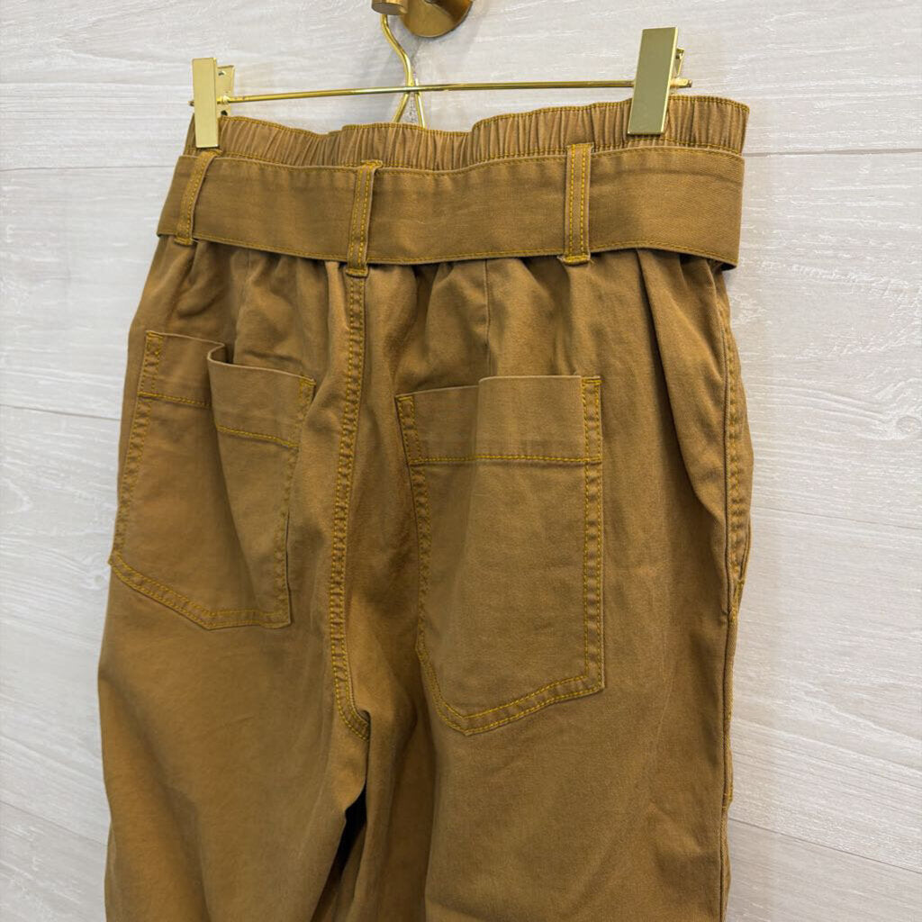 Cabi Brown High Waisted Tie Waist Wide Leg Pants 4