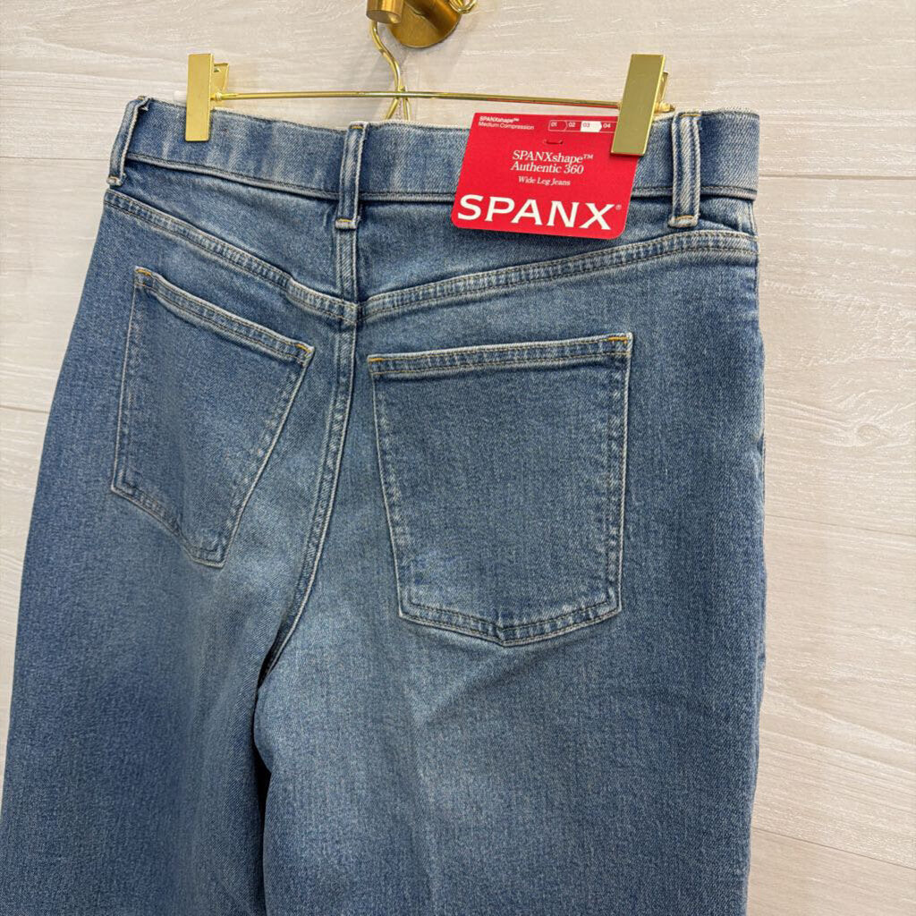 Spanx Medium Wash Authentic 360 Wide Leg Jeans Medium