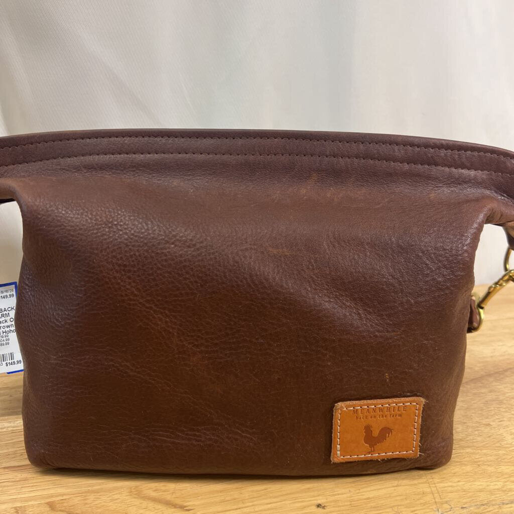 Meanwhile Back On The Farm Brown Leather Midi Hoho Purse