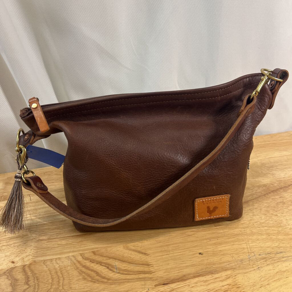Meanwhile Back On The Farm Brown Leather Midi Hoho Purse
