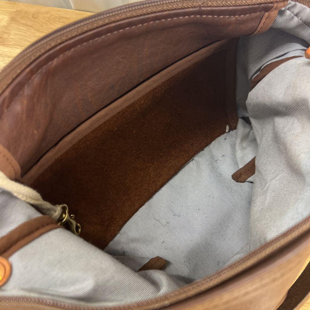 Meanwhile Back On The Farm Brown Leather Midi Hoho Purse