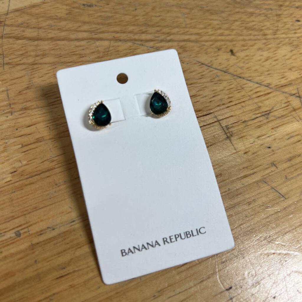 Banana Republic Green Stone Stud Earrings