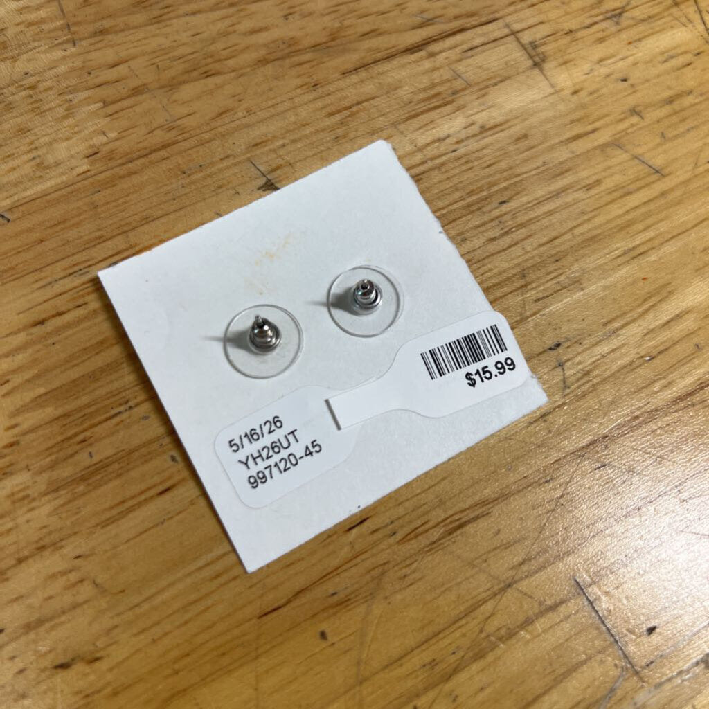 Orange Stone Flower Stud Earrings