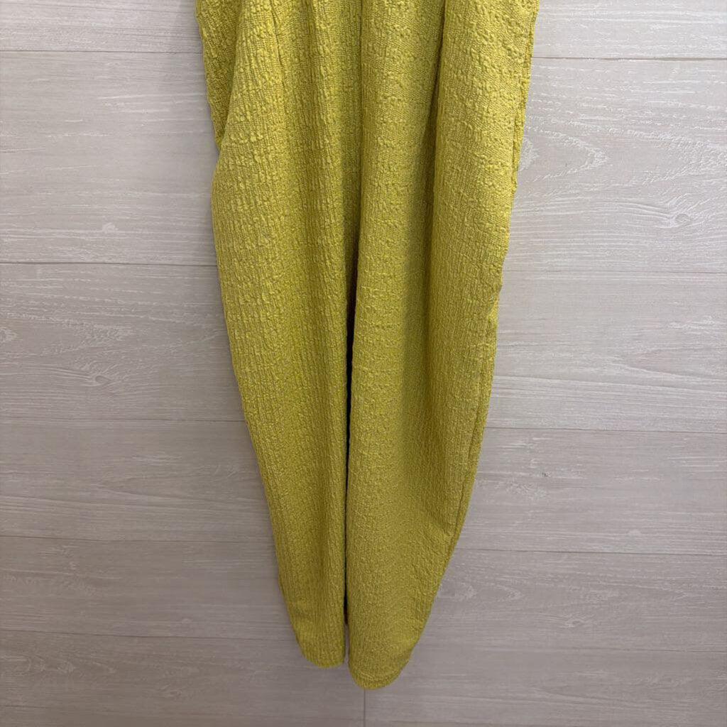 Green Textured Sleeveless Midi Dress Small