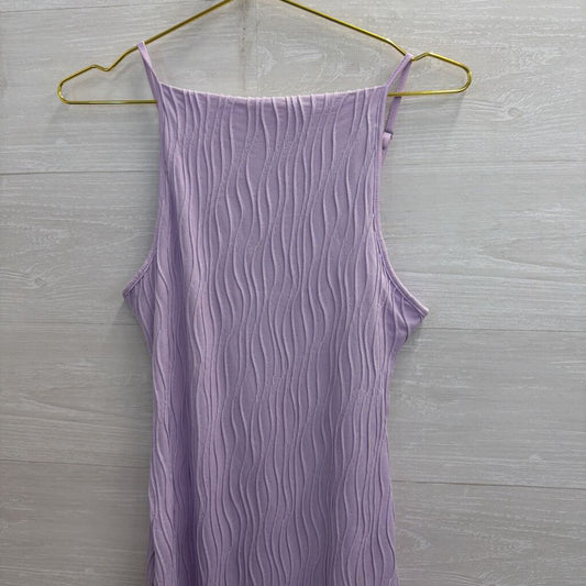Purple Textured Maxi Dress Small