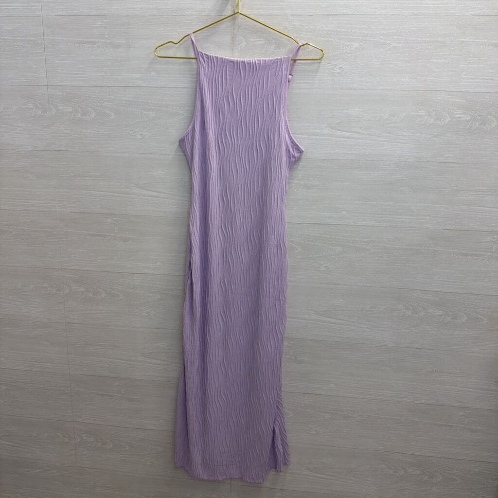 Purple Textured Maxi Dress Small