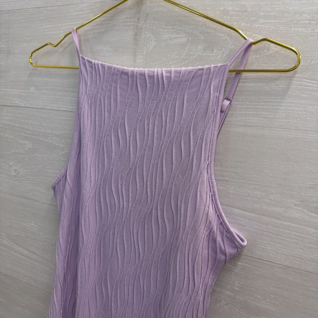 Purple Textured Maxi Dress Small