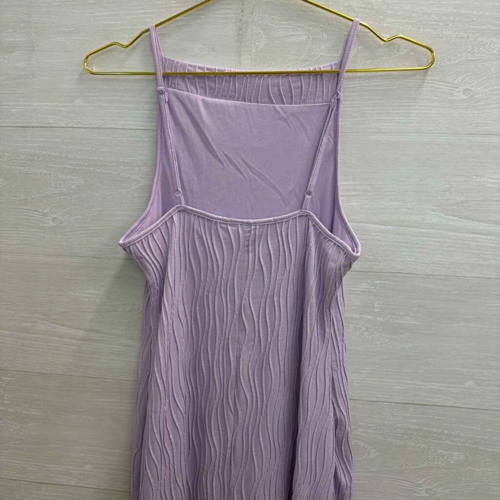 Purple Textured Maxi Dress Small