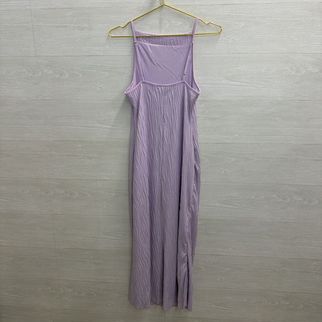 Purple Textured Maxi Dress Small